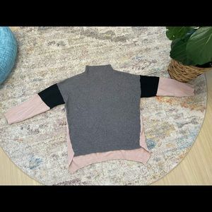 Colorblock mock neck sweater